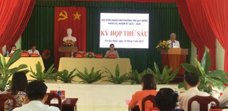 Hội đồng nhân dân phường Tân Quy Đông tổ chức kỳ họp lần thứ 06, khóa XII, nhiệm kỳ 2021 - 2026 Hội đồng nhân dân phường Tân Quy Đông tổ chức kỳ họp lần thứ 06, khóa XII, nhiệm kỳ 2021 - 2026