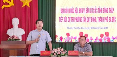 Đại biểu Quốc hội, đơn vị bầu cử số 3 tỉnh Đồng Tháp Tiếp xúc cử tri phường Tân Quy Đông Đại biểu Quốc hội, đơn vị bầu cử số 3 tỉnh Đồng Tháp Tiếp xúc cử tri phường Tân Quy Đông