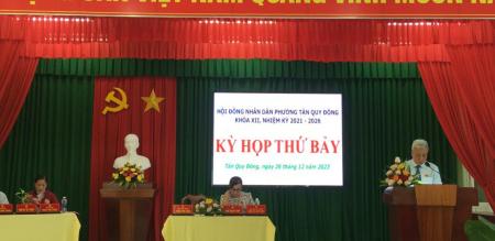 Hội đồng nhân dân phường Tân Quy Đông tổ chức kỳ họp lần thứ 07, khóa XII, nhiệm kỳ 2021 - 2026 Hội đồng nhân dân phường Tân Quy Đông tổ chức kỳ họp lần thứ 07, khóa XII, nhiệm kỳ 2021 - 2026