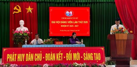 Chi bộ khóm Tân Mỹ tổ chức Đại hội Đảng viên lần thứ XVII, nhiệm kỳ 2025 - 2027 Chi bộ khóm Tân Mỹ tổ chức Đại hội Đảng viên lần thứ XVII, nhiệm kỳ 2025 - 2027